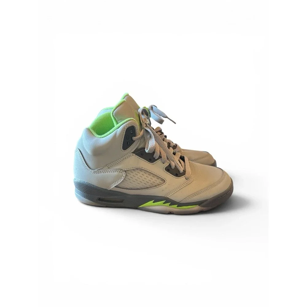 Nike Air Jordan 5 Retro‎ Green Bean Size 6.5Y Silver Grey Green